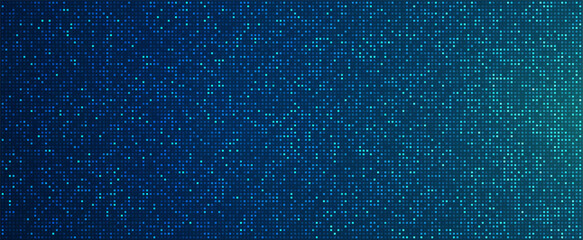 Sticker - Digital technology background. Digital data square blue pattern pixel background