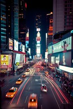 Colorful New York City, Colorful City Light, American New York Times Square Rode