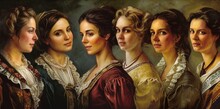 A Painting Of A Group Of Women