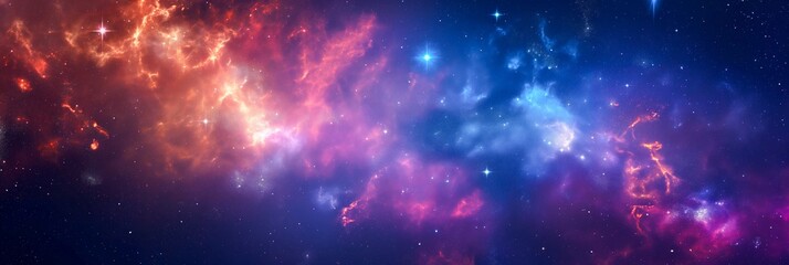 Wall Mural - beautiful outer space background with colorful nebula - ai generated
