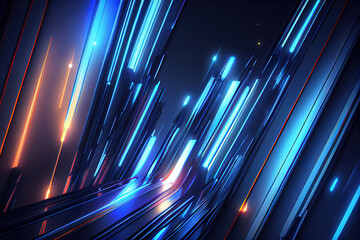 Aufkleber - neon pink blue glowing high speed moving wave lines
