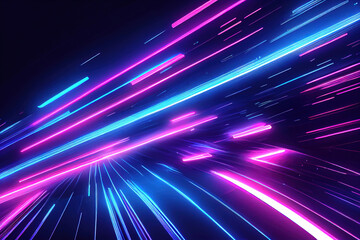 Aufkleber - neon pink blue glowing high speed moving wave lines