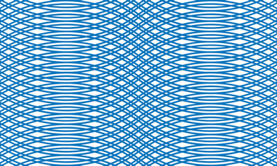 Poster - abstract repeatable blue smooth wave cross line pattern.