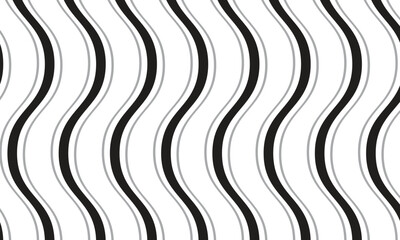 Poster - abstract repeatable black grey vertical wave line pattern.