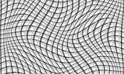 Poster - abstract repeatable geometric diagonal black grey line wave pattern art.