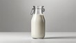 glass jug of milk isolated on a background 