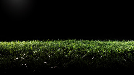 Wall Mural - football stadium grass isolated on black background	