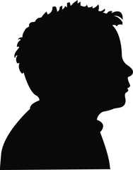 Sticker - a boy head silhouette vector