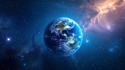 Wall Mural - planet earth in high resolution with stars background