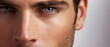 © Ai Studio - Intense gaze captured up close, highlighting a man's well-groomed features and the vitality of skincare