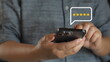 © Bird Photographer TH - Customer review satisfaction feedback survey concept, User give rating to service experience on online application, Customer can evaluate quality of service leading to reputation ranking of business.