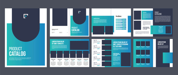 company product catalog brochure layout design, 12 page catalog portfolio with creative premium product list  