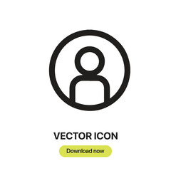 Poster - Login icon vector. Linear-style sign for mobile concept and web design. Login symbol illustration. Pixel vector graphics - Vector.	
