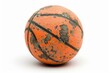 Old basketball isolated on a white background