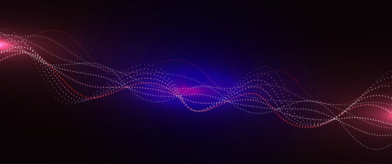 Wall Mural - abstract background with glowing wave. blue and red gradient flowing wave lines. modern wave lines.