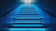 © Kanisorn - Blue light casting a glow on a futuristic staircase, creating a path forward