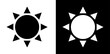 © Biagio Alessandro - Set vettoriale in bianco e nero del simbolo del sole in versione su sfondo bianco ed in versione su sfondo nero