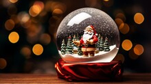 Christmas Snowglobe With Santa. Neural Network AI Generated Art