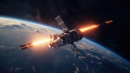 Aufkleber - A picture of a space station located deep within the Earth. Can be used to depict futuristic technology or an alternative reality