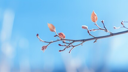 Poster - A branch of a tree with leaves. Can be used to depict nature, growth, or the changing seasons