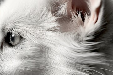 Poster - A detailed view of a white dog's face. Can be used for pet-related articles or advertisements