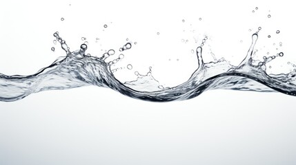Poster - A close-up view of a wave of water on a white background. This image can be used for various purposes