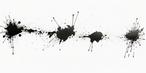 Sticker - Black ink splattered on a white background. Can be used for artistic or design projects