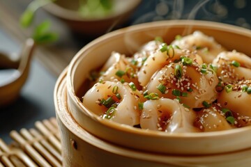 Aufkleber - A simple image of a bowl of food placed on top of a table. This versatile picture can be used to showcase various food-related themes