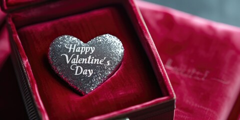Leinwandbilder - A beautiful Valentine's Day heart enclosed in a red box. Perfect for expressing love and affection.