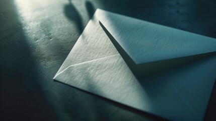 Aufkleber - A close-up view of an open envelope resting on a table. This image can be used for various purposes