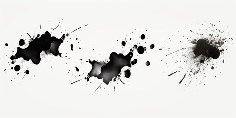 Poster - Abstract black and white photo of ink splatters. Can be used for artistic projects or as a background texture