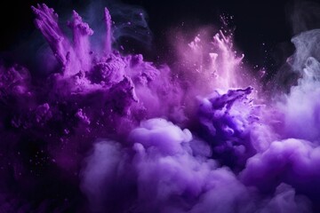 Poster - A vibrant purple and black background with swirling smoke in the air. Perfect for adding a touch of mystery and intrigue to any project