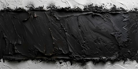 Aufkleber - A piece of black paint on a white wall. Can be used for interior design projects or as a background for text or graphics