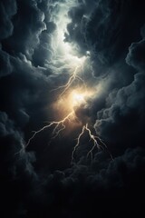 Poster - A dramatic image of a dark sky with lightning, creating a sense of power and intensity. Perfect for adding an electrifying touch to your projects