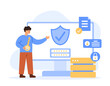 © Andrii - Cyber security concept. Personal data security, cyber data security online concept illustration, internet security or information privacy. Modern flat style for landing page, web banner