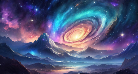 Gorgious Space background realistic starry night cosmos and shining stars milky way