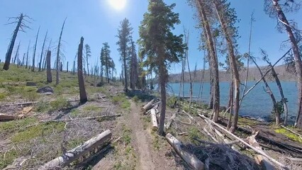 Poster - Hiking Along Lake in Lassen Volcanic National Park