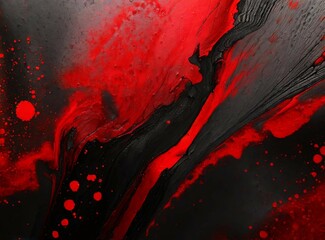 Wall Mural - Abstract red and black paint design background