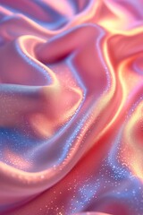 Poster - Pink glitter abstract shiny fabric background. Silk or satin cloth. Reflective metallic surface. Backdrop for design, banner, wallpaper, Women's Day