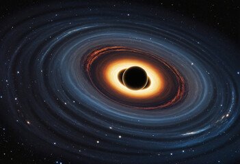 Wall Mural - black hole in outer space. colorful abstract space background. sci-fi illustration. generative ai