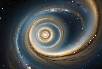 Wall Mural - golden spiral on galaxy background. space illustration. astrology concept. generative ai