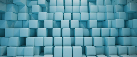 Abstract, blue geometric background design with cubes