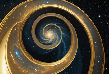 Wall Mural - abstract space background with golden spiral. astrology and astronomy illustration. golden ratio. ge