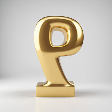 Golden 3D Number 1 Isolated Against A White Background. Leader, Top One In Business