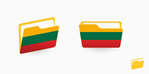 Wall Mural - Lithuania flag on two type of folder icon.