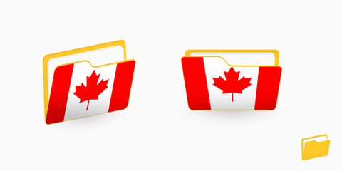 Wall Mural - Canada flag on two type of folder icon.