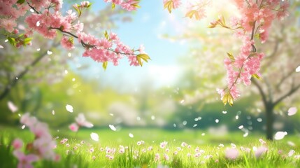 Wall Mural - Spring background with copy space
