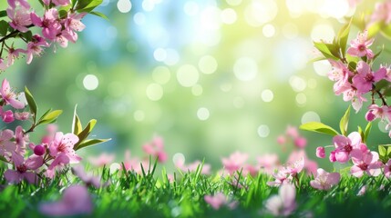 Wall Mural - Spring background with copy space