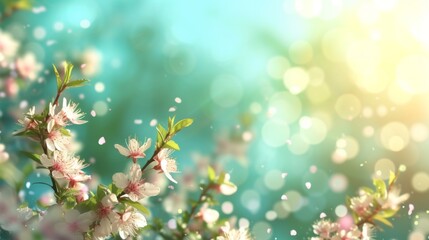 Wall Mural - Spring background with copy space