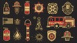 vector fire department emblems and design